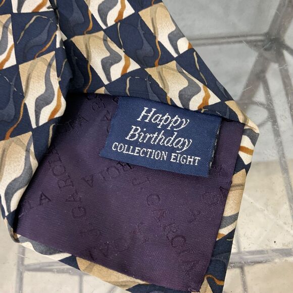 VTG.  J. Garcia Silk Tie Happy Birthday Collection 8 abstract by Stonehenge - Picture 8 of 8